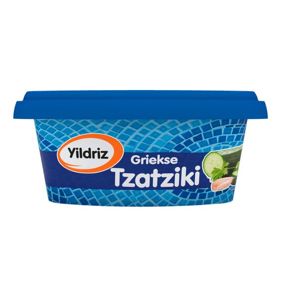 Foto van Yildriz Tzatziki grieks op witte achtergrond
