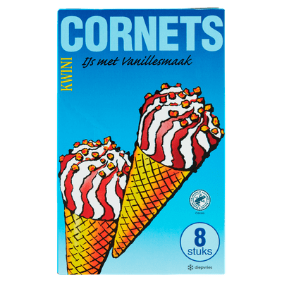 Kwini Cornets vanille 8 stuks
