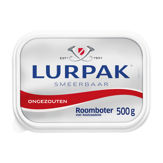 Foto van Lurpak Smeerbare boter ongezouten op witte achtergrond