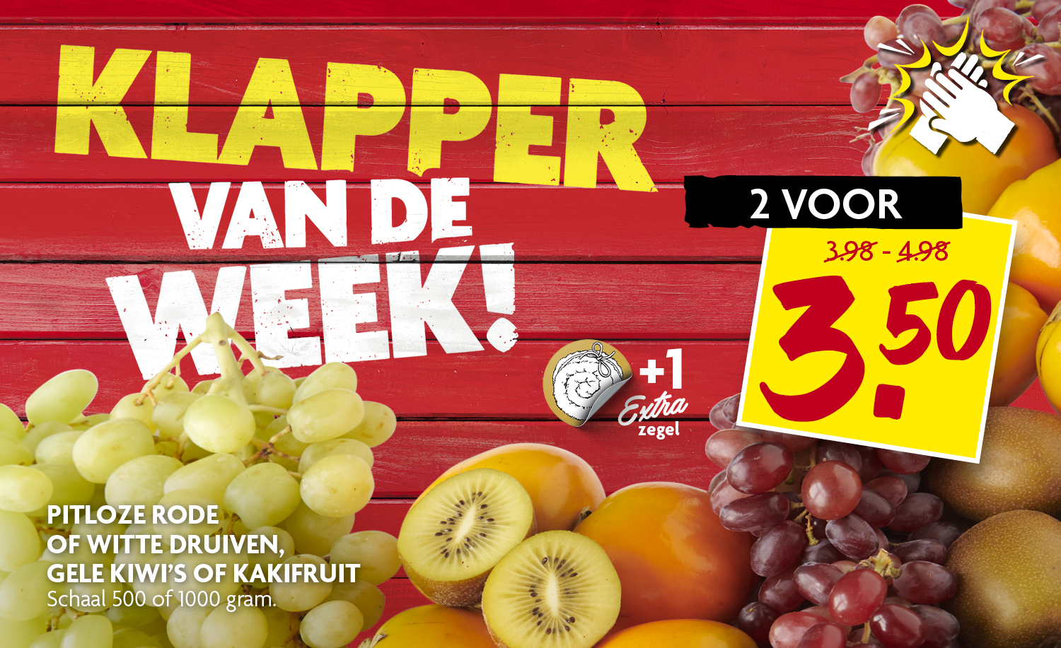 Pitloze rode of witte druiven, gele kiwi`s of kakifruit Pitloze rode of witte druiven, gele kiwi`s of kakifruit