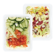 Salade Komkommer-tomaat of Mais-ui
