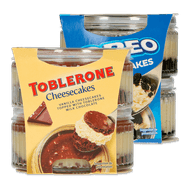 Toblerone, Oreo of Daim cheesecakes