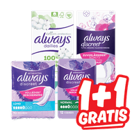 Always Discreet, Cotton of Night Maandverband of Inlegkruisjes