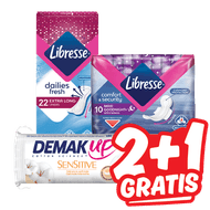 Libresse Maandverband of Inlegkruisjes of Demak'up Sensitive 