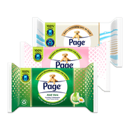 Page vochtig toiletpapier