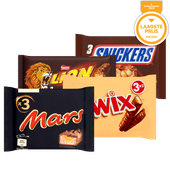 Mars, Twix, Snickers, Lion, Kitkat of Smarties