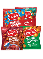 Duyvis Borrel-, Tijgernoten, Oven Baked, Borrelplankje of Pinda's.