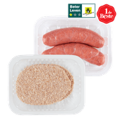 1 de Beste gehaktschnitzels naturel of varkensbraadworst