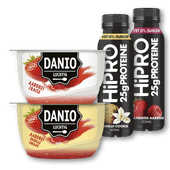 Danio luchtige kwark of Hipro yoghurt of drink