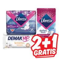 Libresse Maandverband of Inlegkruisjes of Demak'up Sensitive 
