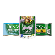 John West Twist, tonijnstukken of sardientjes