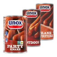 Unox hotdogs, frankfurters of party knaks