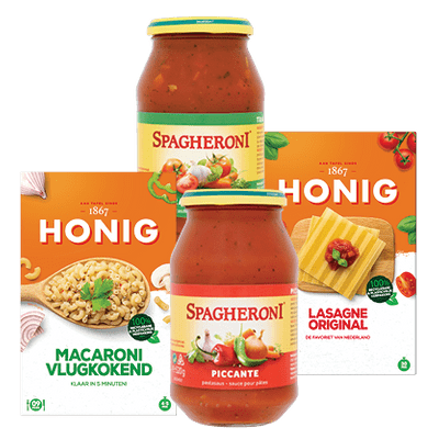 Honig Pasta, Heinz Pastasaus of Spagheroni