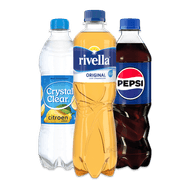 Pepsi, 7-Up, Rivella of Crystal Clear