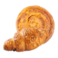 Foto van Ronde kaassuisse of ham-kaas croissant