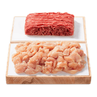 De Vleeschmeesters Rundergehakt of kipfiletblokjes