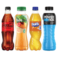 Coca Cola, Fuze,  Fanta, Aquarius of Powerade 