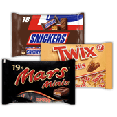 Mars, Snickers, Twix of Milky Way mini's