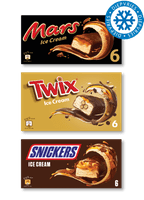 Mars, Twix of Snickers Ijs