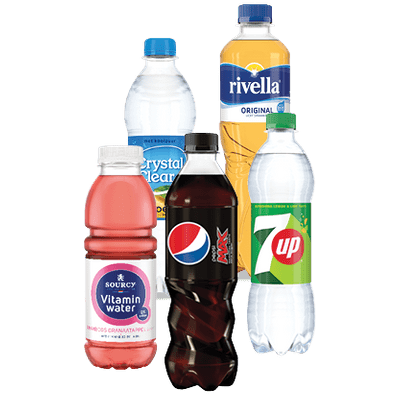 Pepsi, 7up, Sourcy, Crystal Clear of Rivella