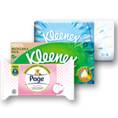 Page vochtig toiletpapier of Kleenex zakdoekjes of tissues