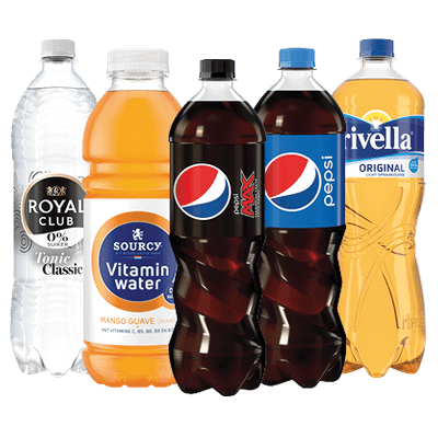 Royal Club, Pepsi, Rivella, 7up of Sourcy Vitaminwater