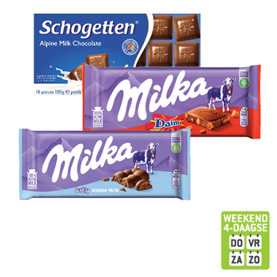 Schogetten of Milka Chocoladereep