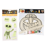 Halloween Houten Masker of Raamstickers