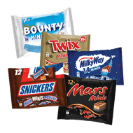 Mars, Snickers, Bounty, Twix of Milky Way Minis