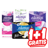 Always Discreet, Cotton of Night Maandverband of Inlegkruisjes