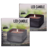 Led kaars in cement pot