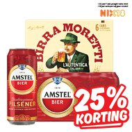 Amstel of Birra Moretti Pilsener of Radler 
