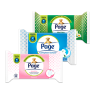 Page vochtig toiletpapier