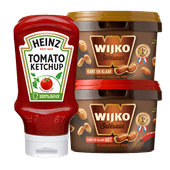 Wijko kant & klare satésaus of Heinz ketchup