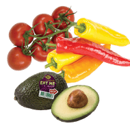 Eetrijpe Avocado, Puntpaprika Mix of Trostomaten
