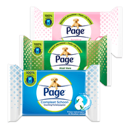 Page vochtig toiletpapier