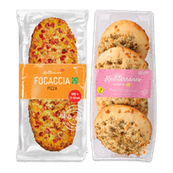 Mediterraneo pizza of mini focaccia's