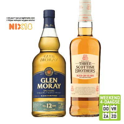 Glen Moray 12 Years Single Malt of Three Scottisch Brothers 20 Years Single Grain Whisky