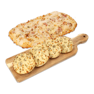 Boboli flammkuchen of mini focaccia's