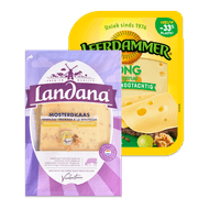 Foto van Leerdammer of Landana kaasplakken