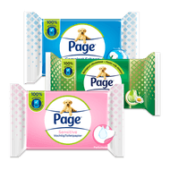Page vochtig toiletpapier