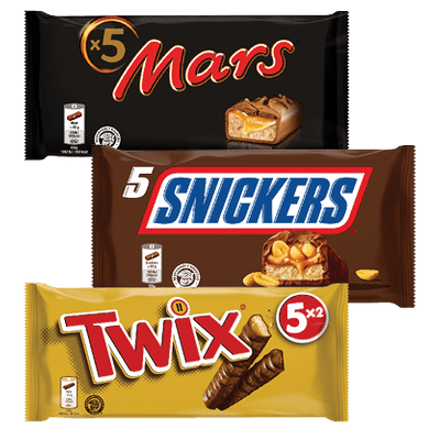 Mars, Snickers of Twix