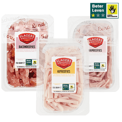 Slagers Kwaliteit Ham-, Bacon- of Kipreepjes