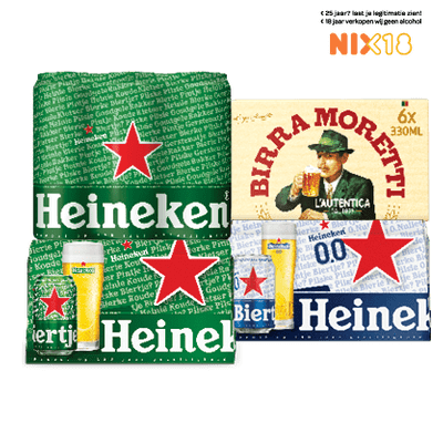 Heineken, Silver, Birra Moretti Pilsener of 0.0